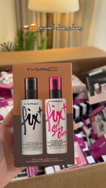 MAC Fix Plus setting spray duo shown in an Instagram unboxing